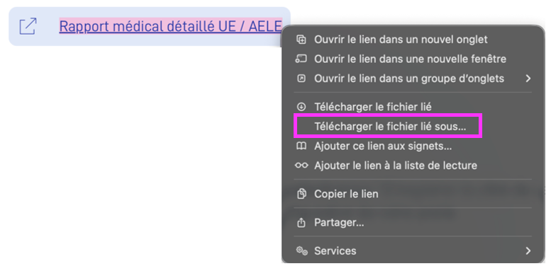 Télécharger le fichier lié sous