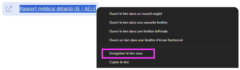 Enregistrer le lien sous