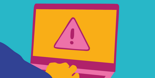Ecran d'ordinateur affichant un signal d'alerte